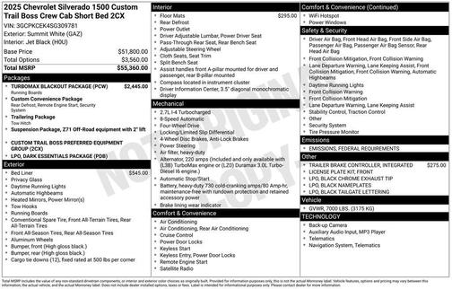 2025 Chevrolet Silverado 1500 Custom Trail Boss