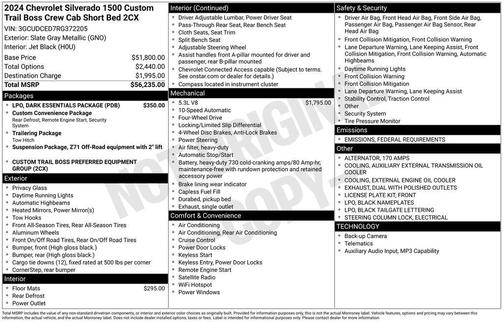 2024 Chevrolet Silverado 1500 Custom Trail Boss