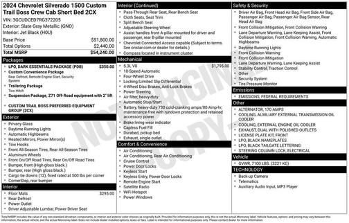 2024 Chevrolet Silverado 1500 Custom Trail Boss