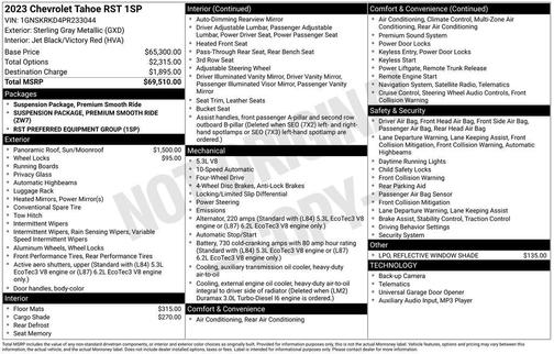 2023 Chevrolet Tahoe 4WD RST
