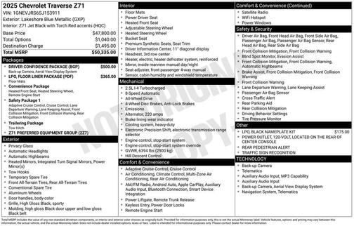 2025 Chevrolet Traverse AWD Z71