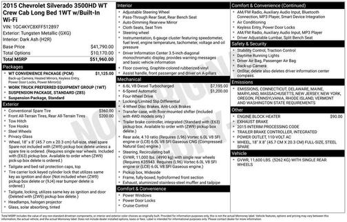 2015 Chevrolet Silverado 3500 WT