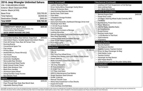 2016 Jeep Wrangler Unlimited Sahara