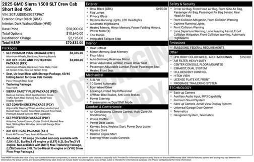 2025 GMC Sierra 1500 SLT