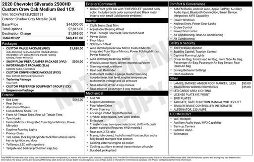 2020 Chevrolet Silverado 2500 Custom