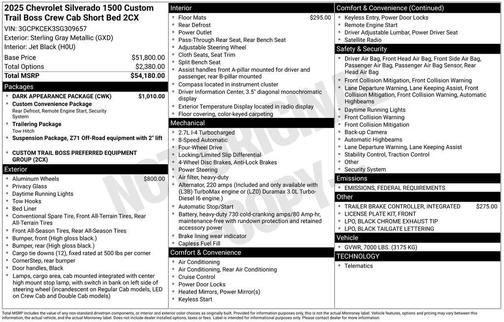 2025 Chevrolet Silverado 1500 Custom Trail Boss