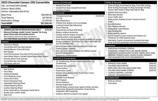 2023 Chevrolet Camaro 2SS