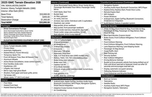 2025 GMC Terrain AWD Elevation