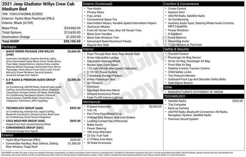 2021 Jeep Gladiator Willys 4x4