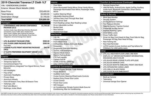 2019 Chevrolet Traverse LT Cloth