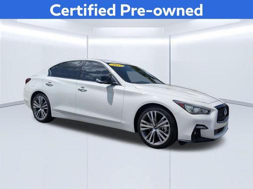 Pure White 2023 INFINITI Q50 3.0t SENSORY