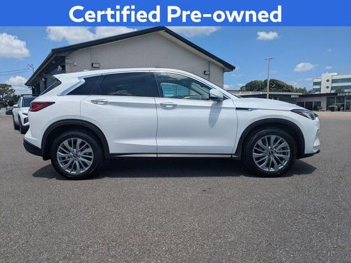 Lunar White 2025 INFINITI QX50 Pure AWD