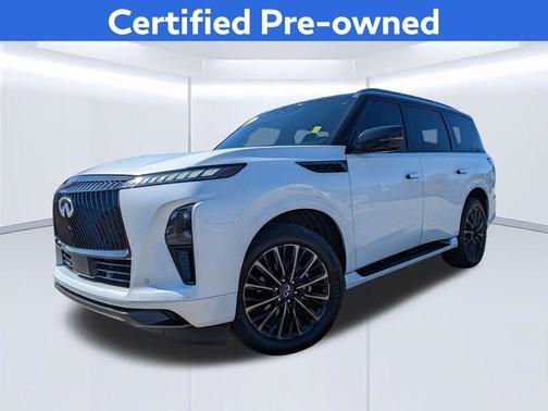 Radiant White/Black Obsidian 2025 INFINITI QX80 AUTOGRAPH AWD