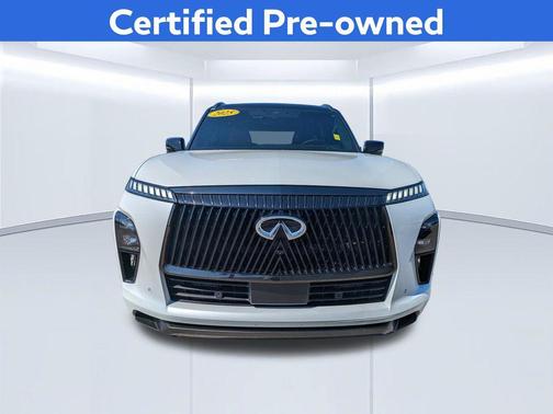 Radiant White/Black Obsidian 2025 INFINITI QX80 AUTOGRAPH AWD