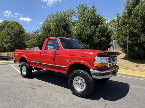 Red 1997 Ford F-350 XLT