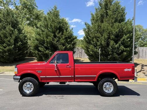 Red 1997 Ford F-350 XLT