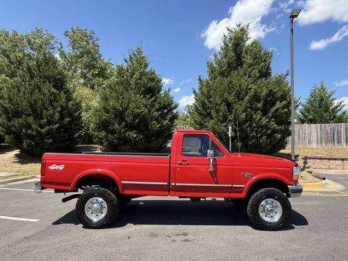 Red 1997 Ford F-350 XLT