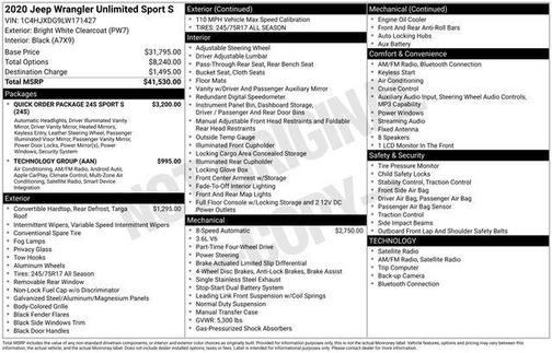 2020 Jeep Wrangler Unlimited Sport