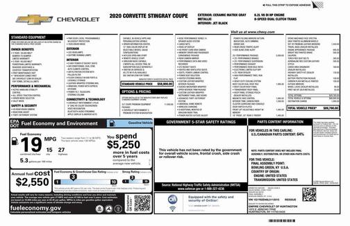 2020 Chevrolet Corvette Stingray w/3LT