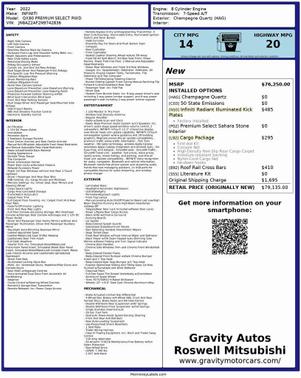 2022 INFINITI QX80 PREMIUM SELECT