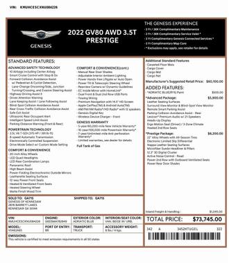 2022 Genesis GV80 3.5T