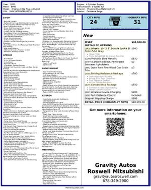 Phytonic Blue Metallic 2023 BMW 330e 330e iPerformance