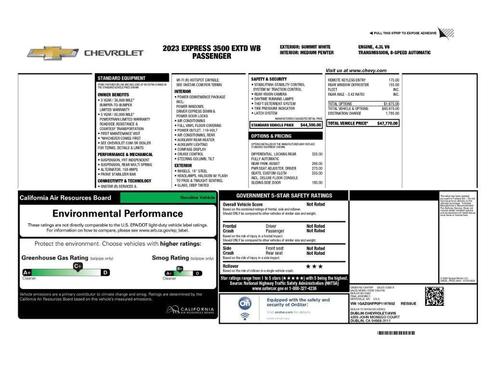 Summit White 2023 Chevrolet Express 3500 RWD 3500 Extended Wheelbase LS