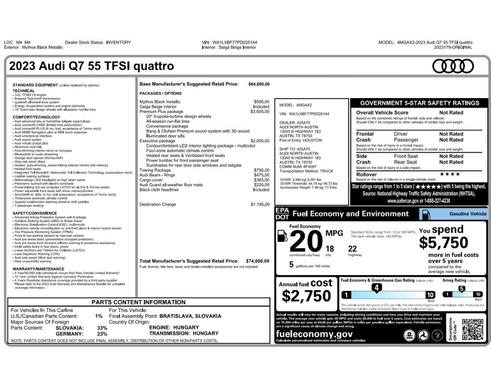 Mythos Black Metallic 2023 Audi Q7 55 Premium Plus