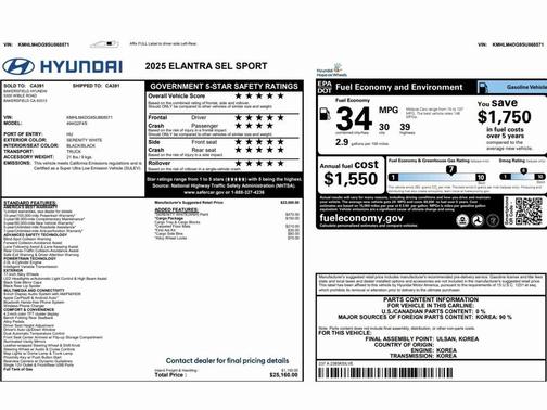 2025 Hyundai ELANTRA Sport