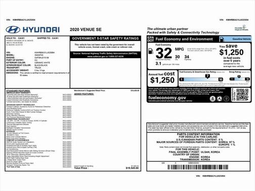 2020 Hyundai VENUE SE