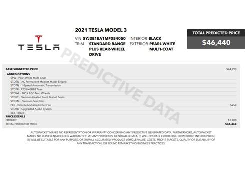 2021 Tesla Model 3 Standard Range Plus