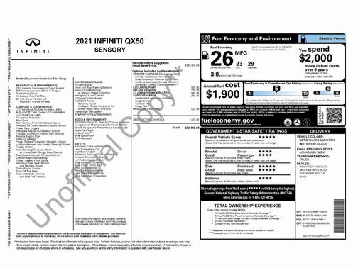 2021 INFINITI QX50 Sensory