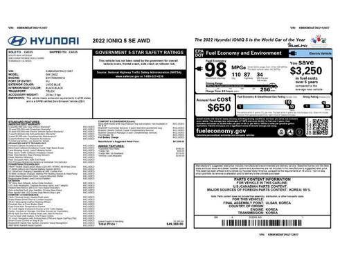 2022 Hyundai IONIQ 5 SE