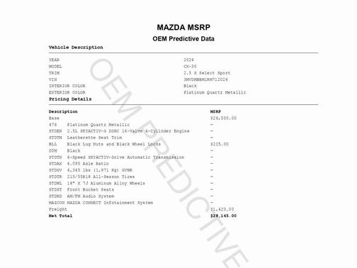 2024 Mazda CX-30 2.5 S Select Sport