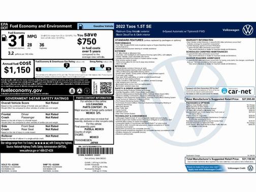 2022 Volkswagen Taos 1.5T SE