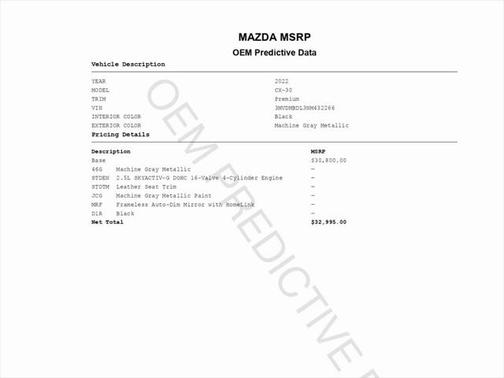 2022 Mazda CX-30 2.5 S Premium Package