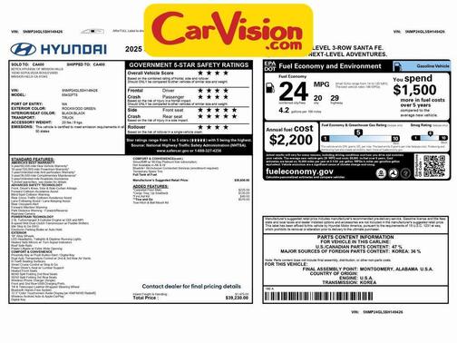 2025 Hyundai SANTA FE SEL 2.4