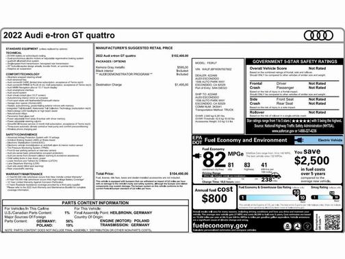 2022 Audi e-tron GT Premium Plus