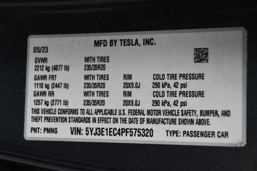 Gray 2023 Tesla Model 3 Performance