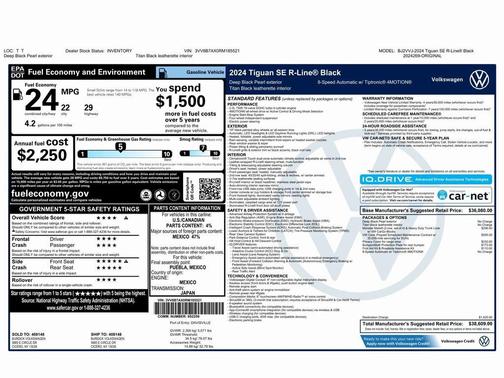 2024 Volkswagen Tiguan 2.0T SE R-Line Black