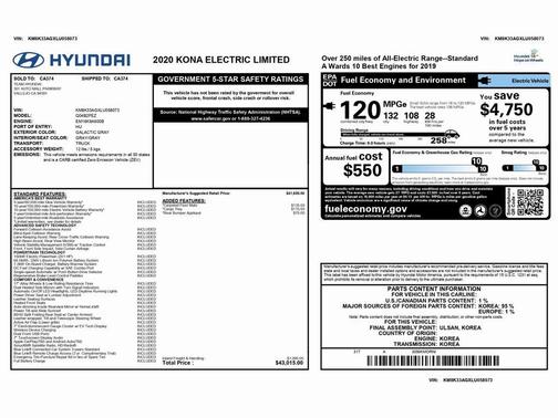 2020 Hyundai KONA EV Limited