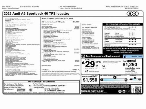 2022 Audi A5 Sportback Premium Plus