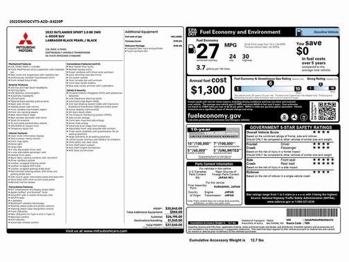 2022 Mitsubishi Outlander Sport 2.0 BE