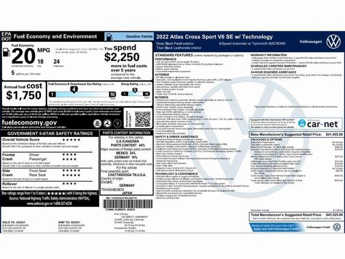 2022 Volkswagen Atlas Cross Sport 3.6L V6 SE w/Technology