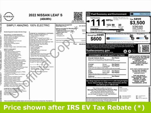 2022 Nissan Leaf S 40 kWh