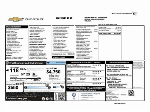 2021 Chevrolet Bolt EV FWD LT