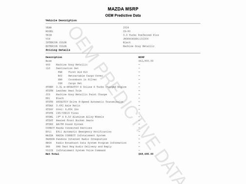 2024 Mazda CX-90 3.3 Turbo Preferred Plus