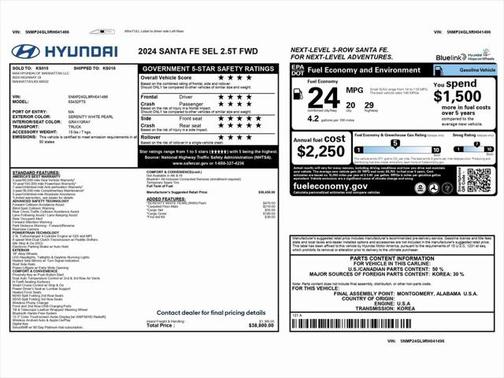 2024 Hyundai SANTA FE SEL 2.4