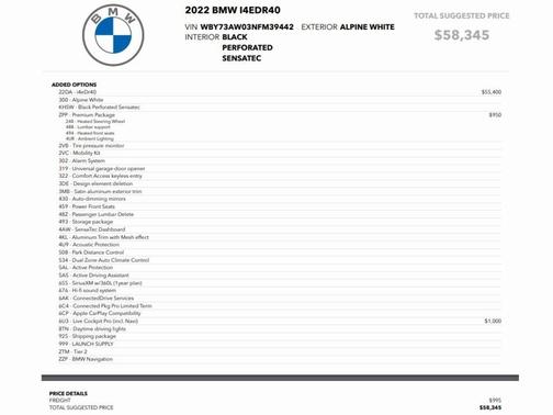 2022 BMW i4 Gran Coupe eDrive40