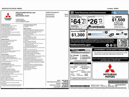 2023 Mitsubishi Outlander PHEV SE S-AWC